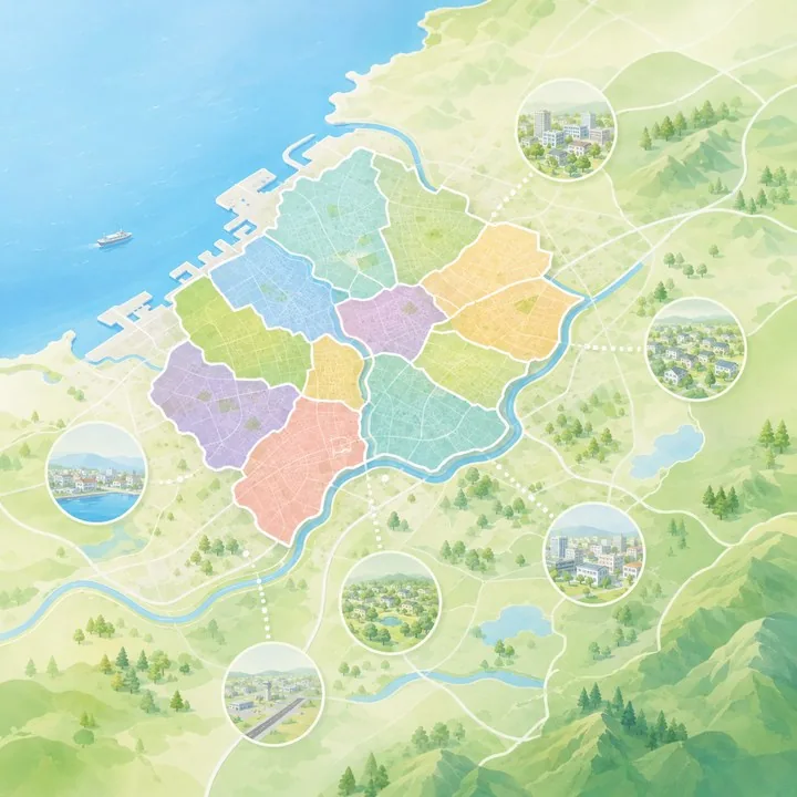おそうじハウス札幌の対応エリア（札幌市内全域と近郊エリア）のイメージマップ
